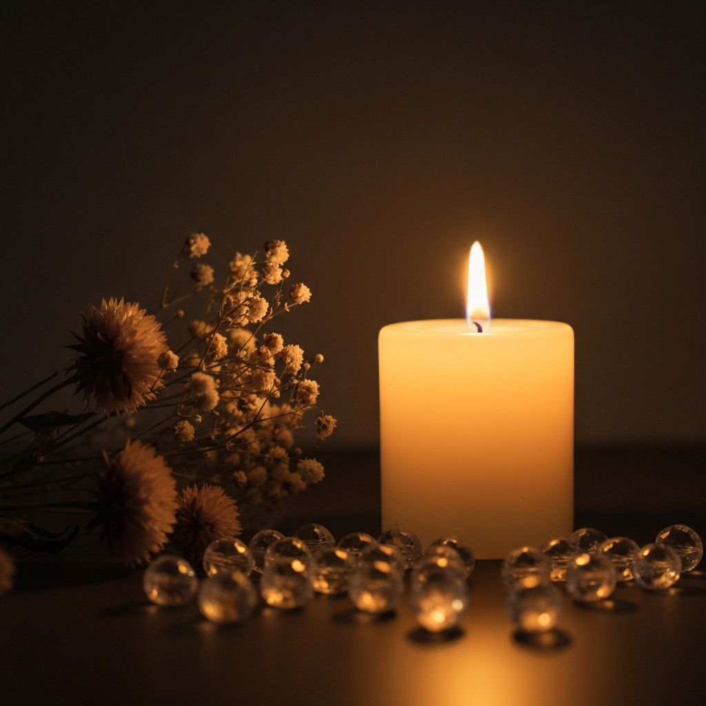 Candle light and crystals
